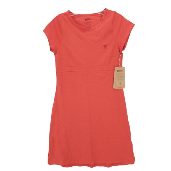 NWT FJALLRAVEN high Coast Dress Organic Cotton Blend Rowan Red Orange SMALL - Picture 1 of 11